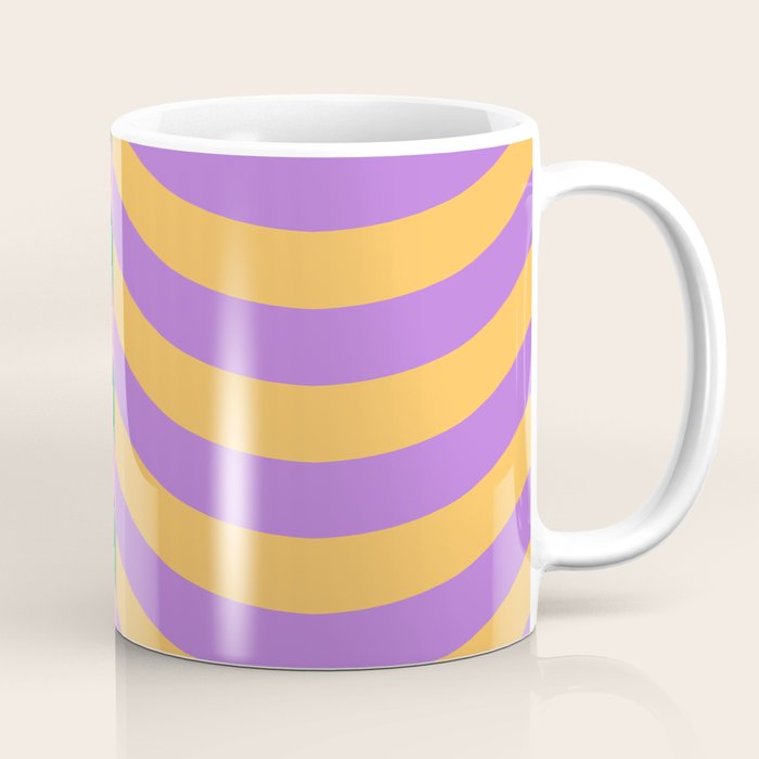 Wavy Stripes in Green, Pink, Purple & Yellow Coffee Mug Gallery Image 1