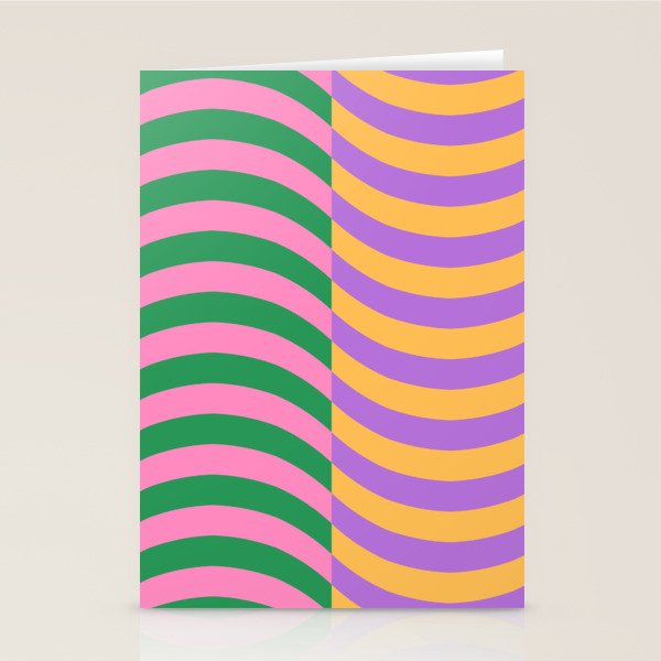 Wavy Stripes in Green, Pink, Purple & Yellow Stationery Card Gallery Image 2