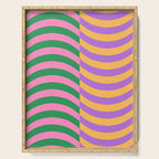 Wavy Stripes in Green, Pink, Purple & Yellow Serving Tray Gallery Image 1