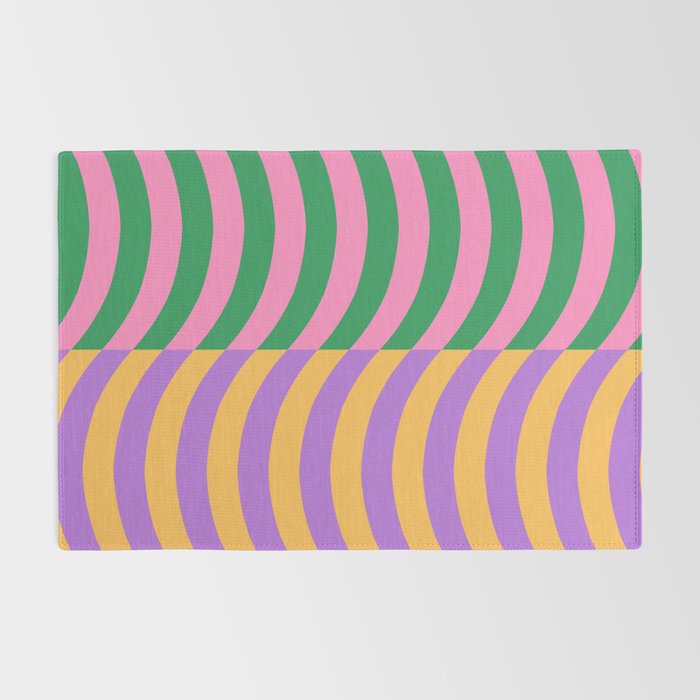 Wavy Stripes in Green, Pink, Purple & Yellow Rug Gallery Image 2