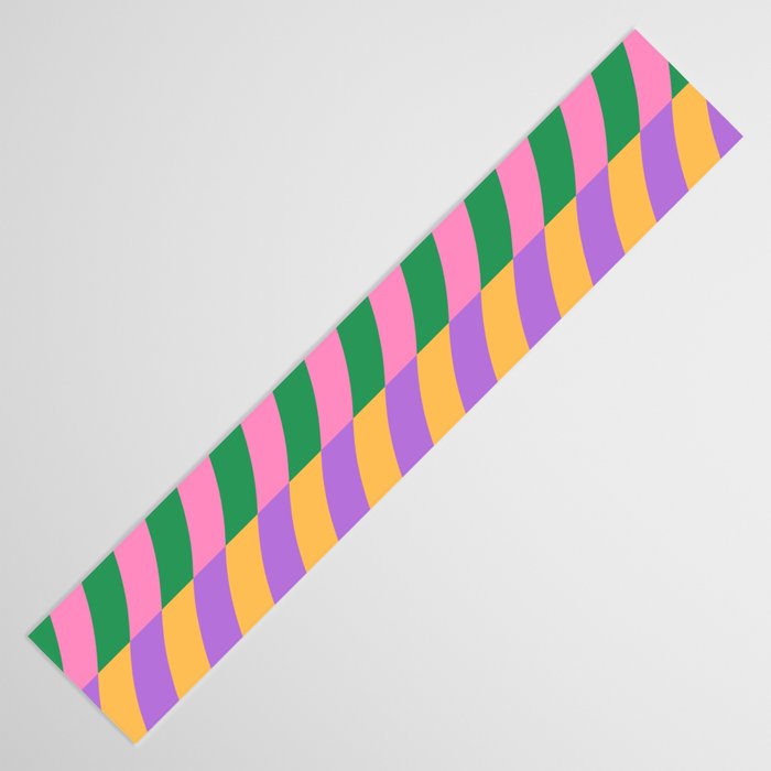 Wavy Stripes in Green, Pink, Purple & Yellow Table Runner Gallery Image 3