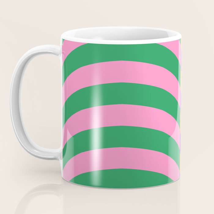 Wavy Stripes in Green, Pink, Purple & Yellow Coffee Mug Gallery Image 3