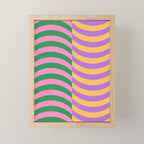 Wavy Stripes in Green, Pink, Purple & Yellow Mini Art Print Gallery Image 1