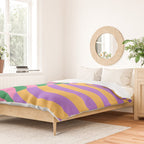 Wavy Stripes in Green, Pink, Purple & Yellow Duvet Cover Gallery Image 2