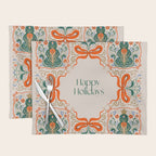 Folk inspired Festive Holiday Bows  and Christmas Tree  Placemat Gallery Image 1