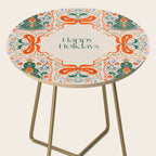 Folk inspired Festive Holiday Bows  and Christmas Tree  Side Table Gallery Image 2