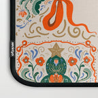 Folk inspired Festive Holiday Bows  and Christmas Tree  Laptop Sleeve Gallery Image 3