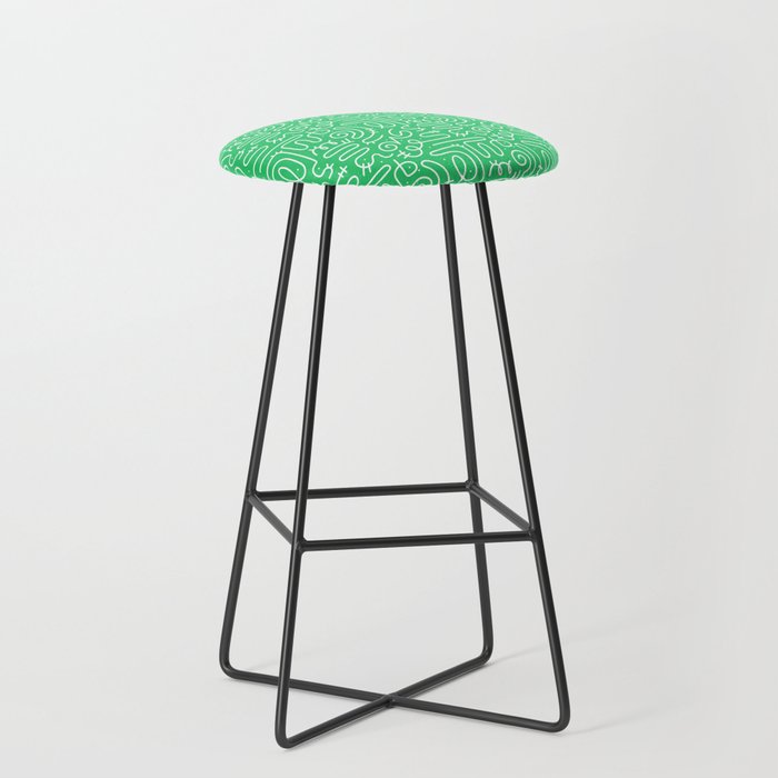 Colorful abstract fun line doodle art pattern Stool Gallery Image 1