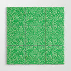 Colorful abstract fun line doodle art pattern Wood Wall Art Gallery Image 1
