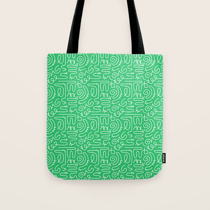 Colorful abstract fun line doodle art pattern Tote Bag Gallery Image 1