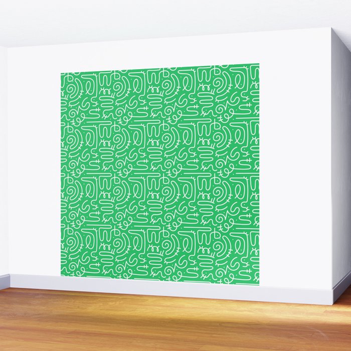 Colorful abstract fun line doodle art pattern Wall Mural Gallery Image 2