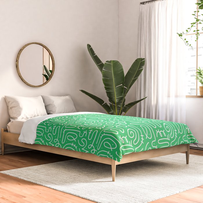 Colorful abstract fun line doodle art pattern Comforter Gallery Image 2