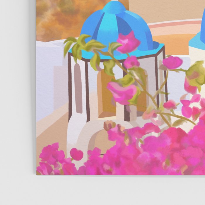 Painting of Santorini Greece Poster Gallery Image 3
