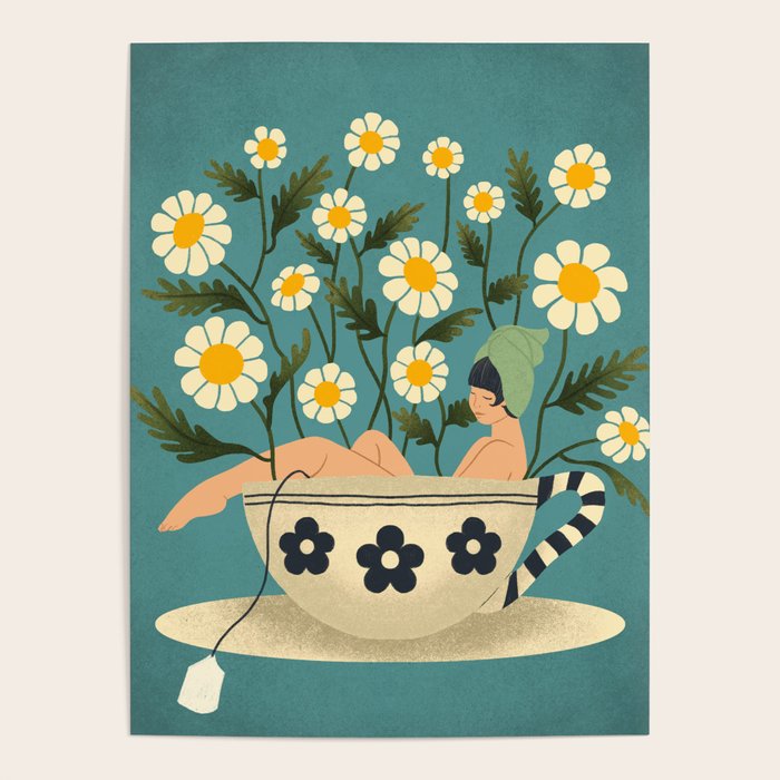 Lady in a Chamomile Tea Bath Poster Gallery Image 1
