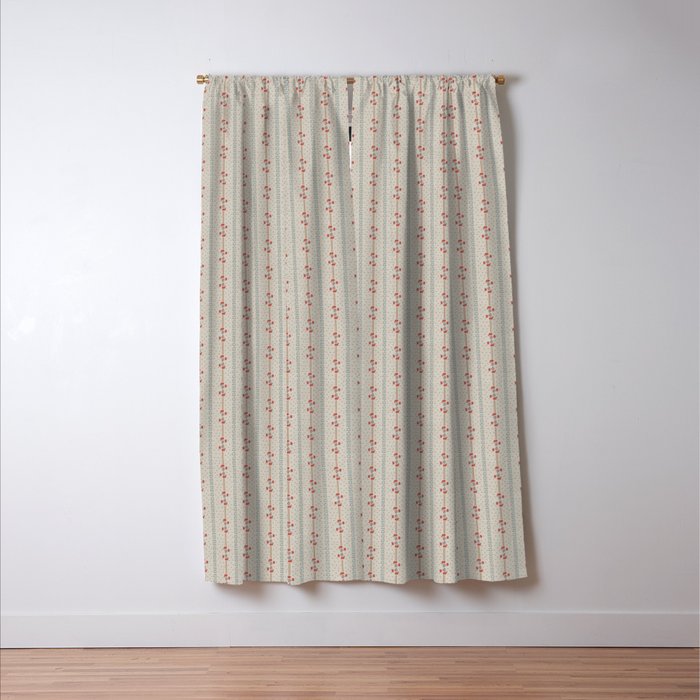 Ditsy Floral Stripe Window Curtain Gallery Image 3