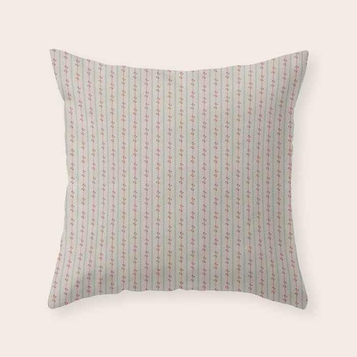 Ditsy Floral Stripe Throw Pillow Gallery Image 6