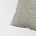 Herringbone, Boho, Mudcloth Pattern, Grey and Gold Pillow Sham Gallery Image 4