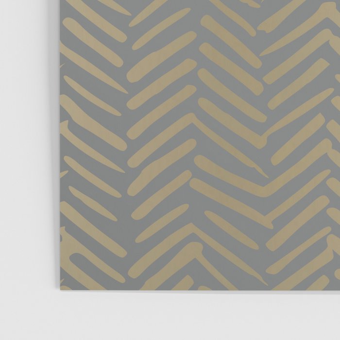 Herringbone, Boho, Mudcloth Pattern, Grey and Gold Poster Gallery Image 3