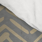 Herringbone, Boho, Mudcloth Pattern, Grey and Gold Comforter Gallery Image 4