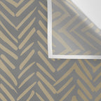 Herringbone, Boho, Mudcloth Pattern, Grey and Gold Wall Tapestry Gallery Image 3