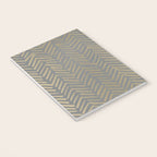 Herringbone, Boho, Mudcloth Pattern, Grey and Gold Notebook Gallery Image 3