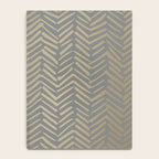 Herringbone, Boho, Mudcloth Pattern, Grey and Gold Notebook Gallery Image 4