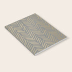 Herringbone, Boho, Mudcloth Pattern, Grey and Gold Notebook Gallery Image 2