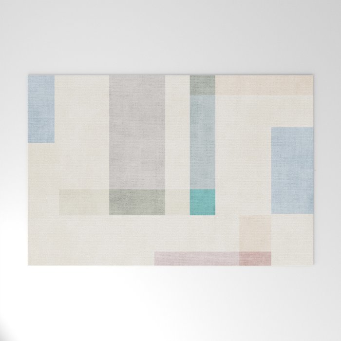 Minimalist Neutral Pastel Tones Artwork Welcome Mat Gallery Image 1