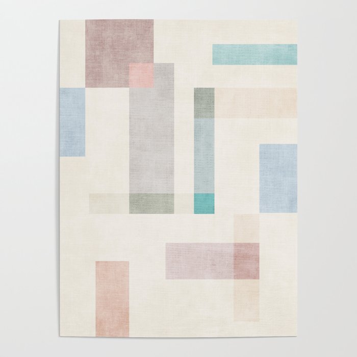 Minimalist Neutral Pastel Tones Artwork Poster Gallery Image 4