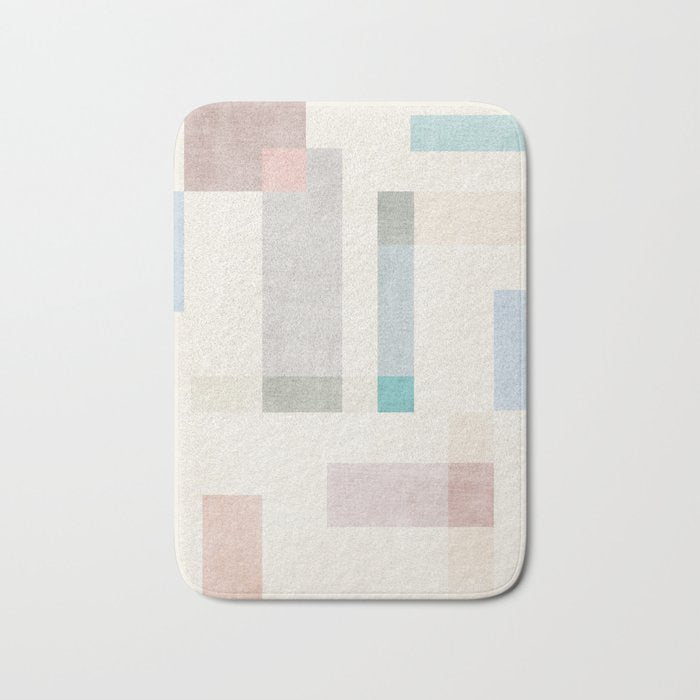 Minimalist Neutral Pastel Tones Artwork Bath Mat Gallery Image 1