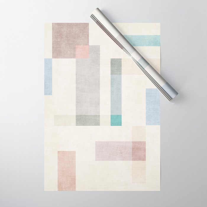 Minimalist Neutral Pastel Tones Artwork Wrapping Paper Gallery Image 1