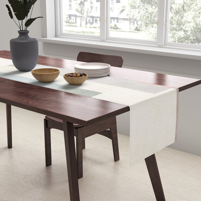 Minimalist Neutral Pastel Tones Artwork Table Runner Gallery Image 2