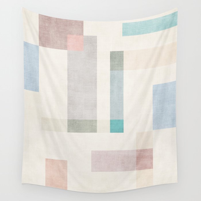 Minimalist Neutral Pastel Tones Artwork Wall Tapestry Gallery Image 4