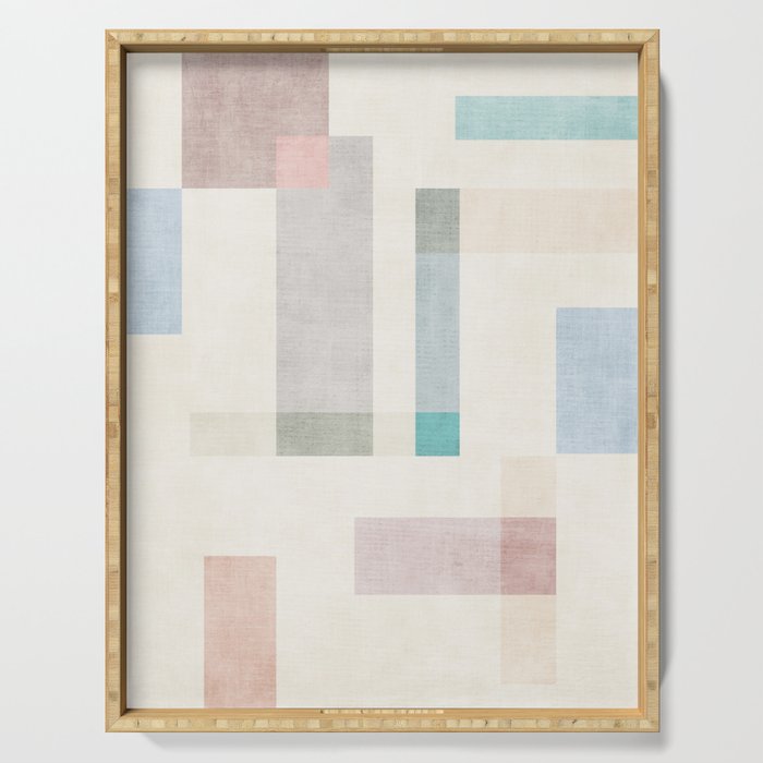 Minimalist Neutral Pastel Tones Artwork Serving Tray Gallery Image 1