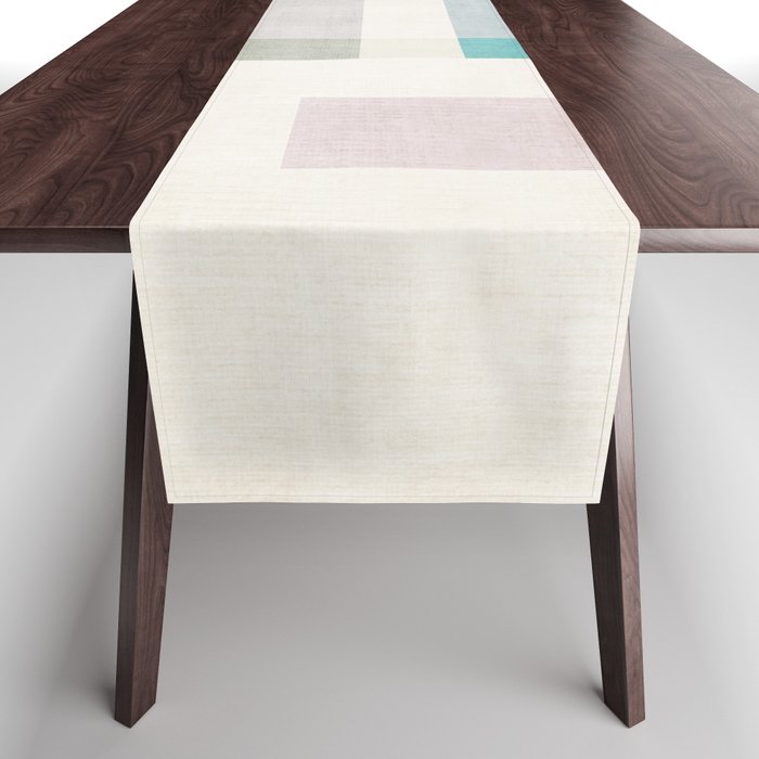Minimalist Neutral Pastel Tones Artwork Table Runner Gallery Image 1
