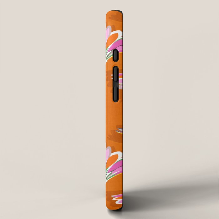 Badminton Birdie Pop Art court sport pattern on bright orange iPhone Case Gallery Image 2