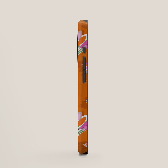 Badminton Birdie Pop Art court sport pattern on bright orange iPhone Case Gallery Image 2