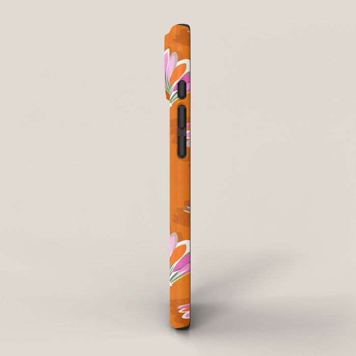 Badminton Birdie Pop Art court sport pattern on bright orange iPhone Case Gallery Image 2