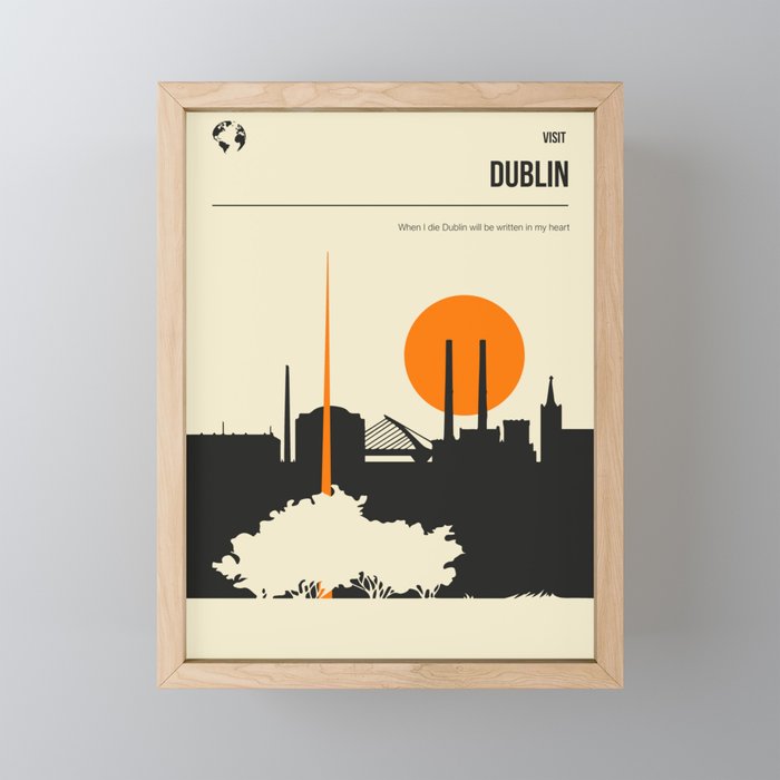 Visit Dublin Ireland Vintage Book Cover Poster Mini Art Print Gallery Image 1