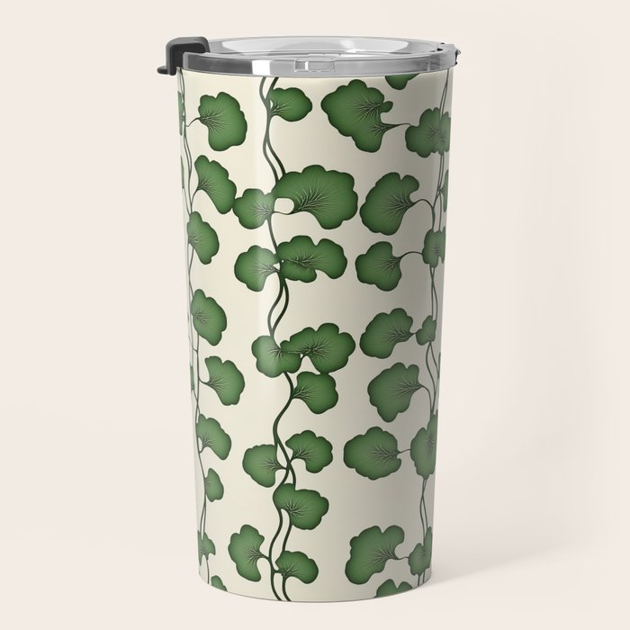 Trailing Vines Botanical Pattern Travel Mug Gallery Image 3