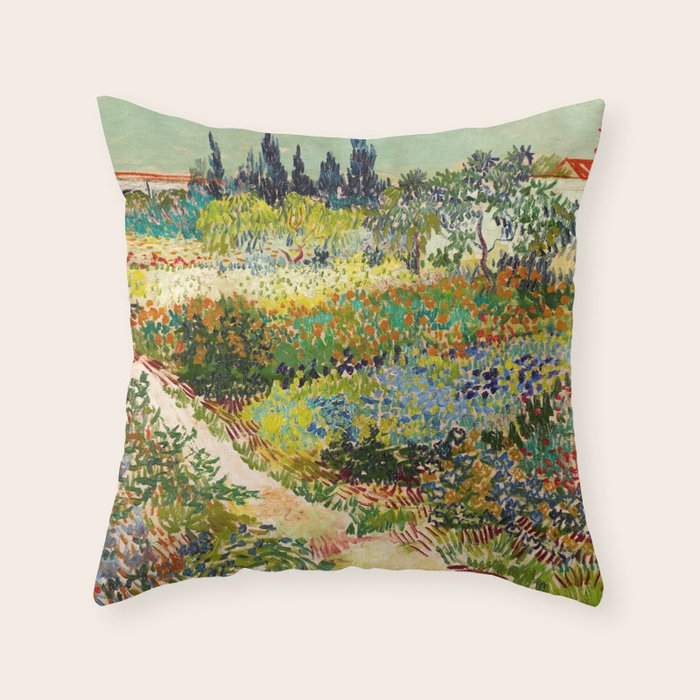Vincent van Gogh - Garden at Arles Throw Pillow Gallery Image 1