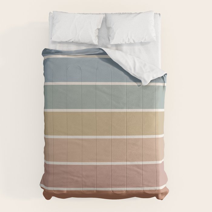 Gradient Arch XXIV Earthy Mid Century Modern Rainbow Comforter Gallery Image 1