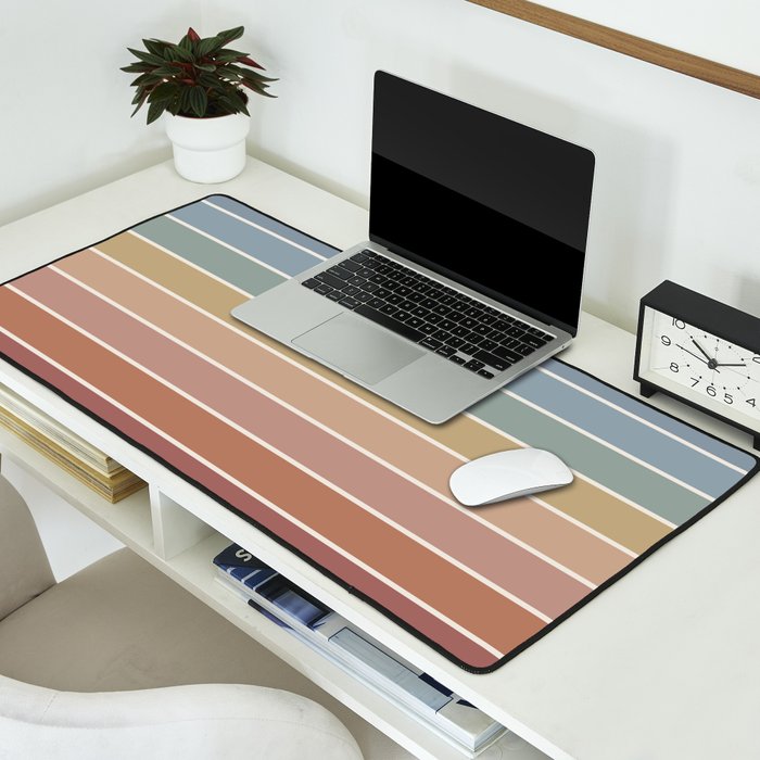 Gradient Arch XXIV Earthy Mid Century Modern Rainbow Desk Mat Gallery Image 2