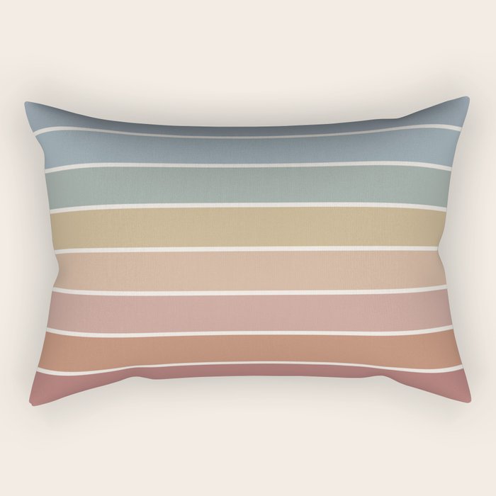 Gradient Arch XXIV Earthy Mid Century Modern Rainbow Rectangular Pillow Gallery Image 2