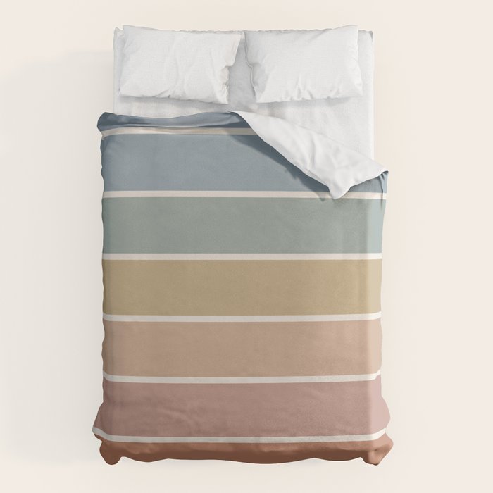 Gradient Arch XXIV Earthy Mid Century Modern Rainbow Duvet Cover Gallery Image 6