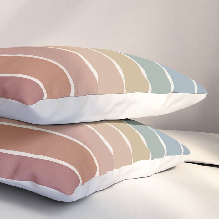 Gradient Arch XXIV Earthy Mid Century Modern Rainbow Pillow Sham Gallery Image 3