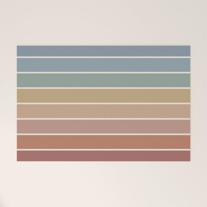 Gradient Arch XXIV Earthy Mid Century Modern Rainbow Welcome Mat Gallery Image 1