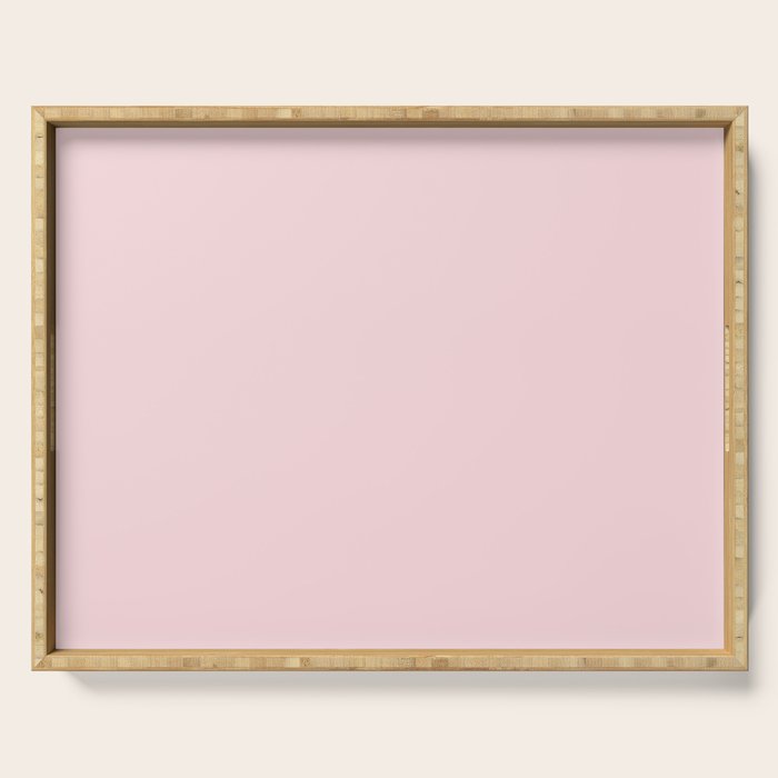 Light Bubblegum Pink Pastel Solid Serving Tray Gallery Image 1