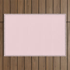 Light Bubblegum Pink Pastel Solid Outdoor Rug Gallery Image 1