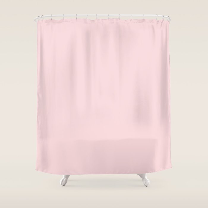 Light Bubblegum Pink Pastel Solid Shower Curtain Gallery Image 1